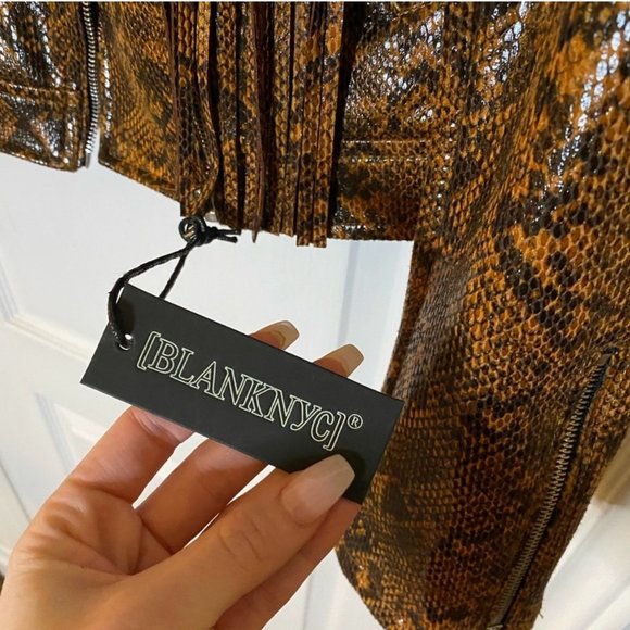 Blank NYC Python Print Jacket with Fringe detail - Picture 7 of 9
